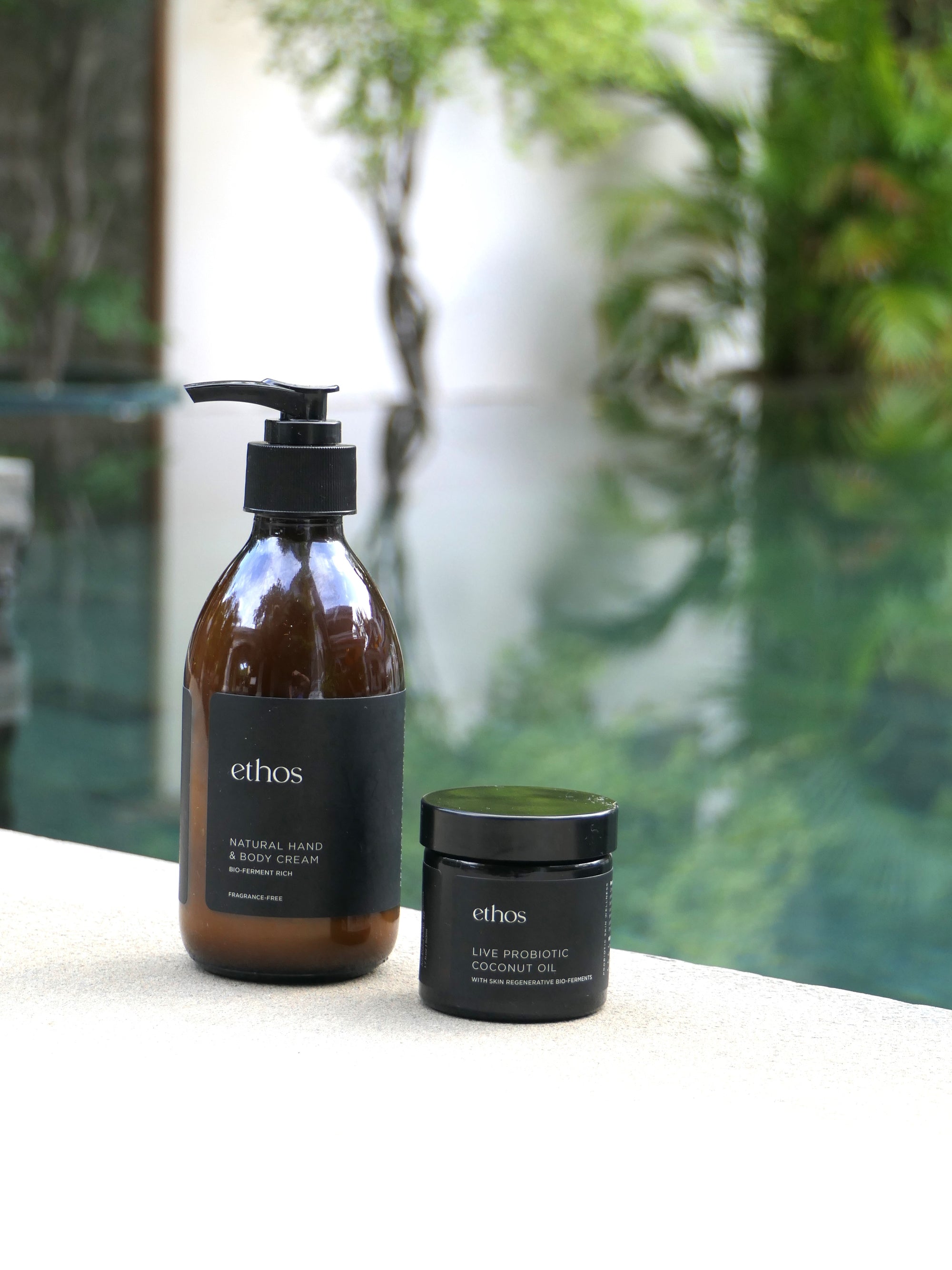HEALTHY AGING DUO - LIVE PROBIOTIC COCONUT OIL 100ml / NATURAL HAND & BODY CREAM (fragrance-free) 250ml